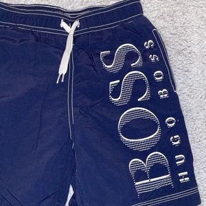 Hugo Boss boys swimming shorts in dark blue. Size 8
